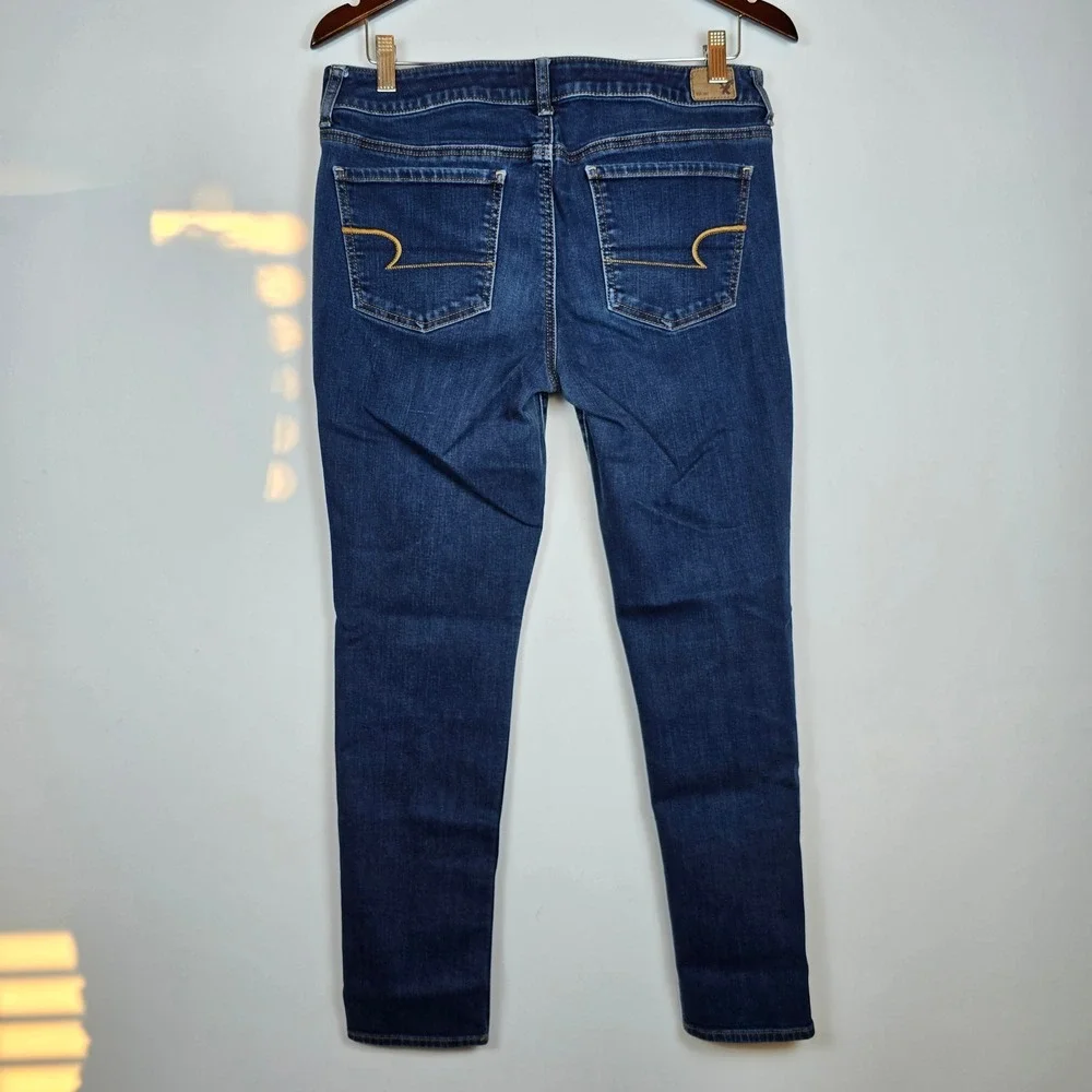 American Eagle Womens Jeans 12 Jegging 9" Dark Wash Skinny - Picture 2 of 5